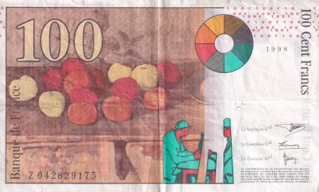 France 100 Francs - Cezanne - 1998 - Lettre Z - TB+ - F.74.02