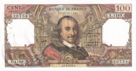 France 100 Francs - Corneille - 02-03-1978 - Série X.1169