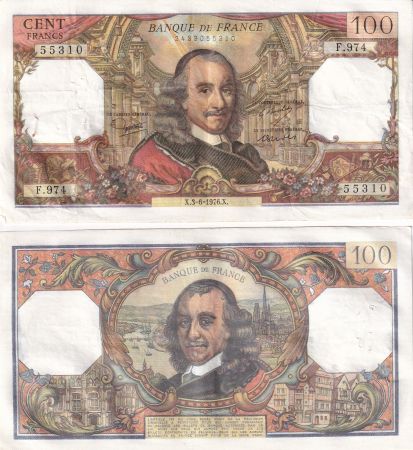 France 100 Francs - Corneille - 03-06-1976 - Série F.974