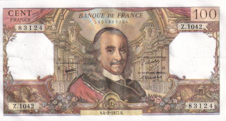 France 100 Francs - Corneille - 04-02-1977 - Série Z.1042 - F.65.56