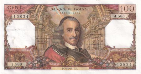 France 100 Francs - Corneille - 07-10-1971 - Série J.588