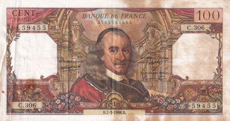 France 100 Francs - Corneille - 07.03.1968.B - Série C.306