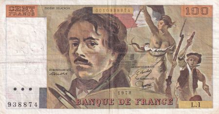France 100 Francs - Delacroix - 1978 - Série L.1 - F.68.01