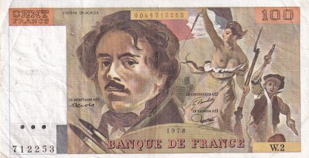France 100 Francs - Delacroix - 1978 - Série W.2 - F.68.02