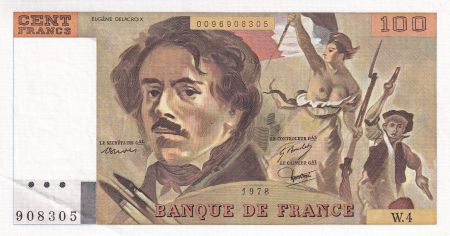 France 100 Francs - Delacroix - 1978 - Série W.4 - F.69.01c