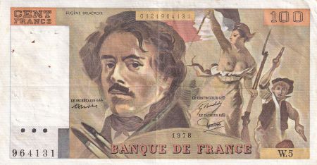 France 100 Francs - Delacroix - 1978 - Série W.5 - F.69.01d