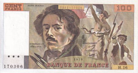 France 100 Francs - Delacroix - 1979 - Série H.16 - F.69.02c