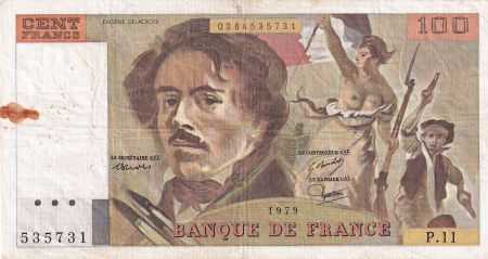 France 100 Francs - Delacroix - 1979 - Série P.11