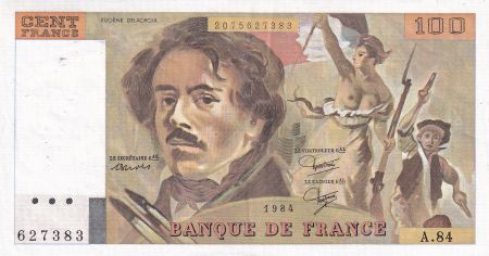 France 100 Francs - Delacroix - 1984 - Série A.84 - F.69.08b