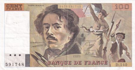 France 100 Francs - Delacroix - 1989 - Série D.140