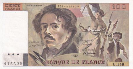 France 100 Francs - Delacroix - 1989 - Série U.148 - F.69.11c