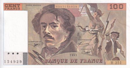 France 100 Francs - Delacroix - 1993 - Série H.251 - F.69BIS.08