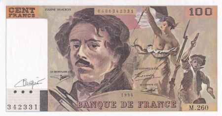 France 100 Francs - Delacroix - Signé Vigier - 1994 - Série M.260 - F.69TER.01a