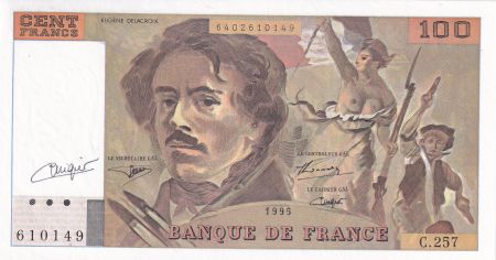 France 100 Francs - Delacroix - Signé Vigier - 1995 - Série C.257 - F.69TER.02a