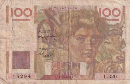 France 100 Francs - Jeune Paysan - 07-04-1949 - Série U.320