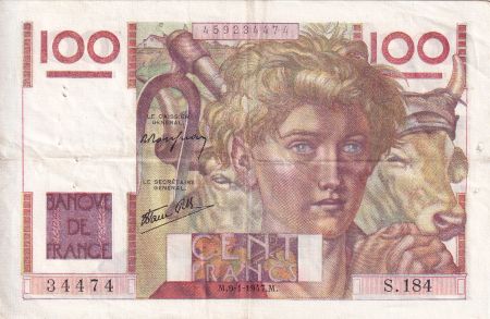 France 100 Francs - Jeune Paysan - 09-01-1947 - Série S.184 - F.28.13