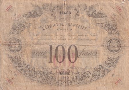 France 100 Francs - L\'Epargne française Bordeaux - 1930