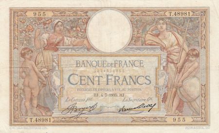 France 100 Francs - Luc Olivier Merson - 04-07-1935 - Série T.48981