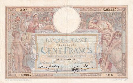France 100 Francs - Luc Olivier Merson - 04-08-1938 - Série E.60335