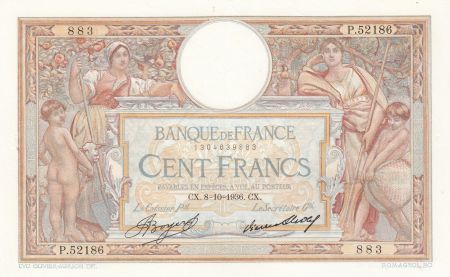 France 100 Francs - Luc Olivier Merson - 08-10-1936 - Série P.52186 - F.24.15