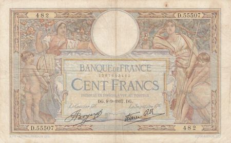 France 100 Francs - Luc Olivier Merson - 09-09-1937 - Série D.55507