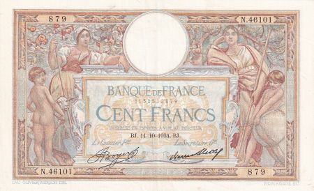France 100 Francs - Luc Olivier Merson - 11-10-1934 - Série N.46101 - F.24.13