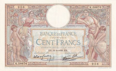 France 100 Francs - Luc Olivier Merson - 14-04-1938 - Série K.58676 - F.25.15