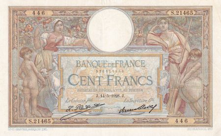 France 100 Francs - Luc Olivier Merson - 14-05-1928 - Série S.21465 - F.24.07