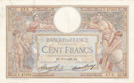 France 100 Francs - Luc Olivier Merson - 17-01-1935 - Série U.47202