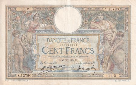 France 100 Francs - Luc Olivier Merson - 24-03-1926 - Série S.13790 - F.24.05