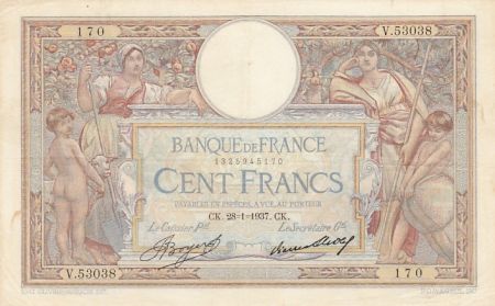 France 100 Francs - Luc Olivier Merson - 28-01-1937 - Série V.53038