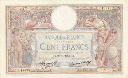 France 100 Francs - Luc Olivier Merson - 28-11-1935 - Série F.49979