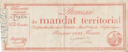 France 100 Francs - Mandat Territorial - 1796 - Sans Série - L.197