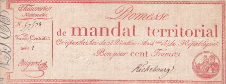 France 100 Francs - Mandat Territorial - 1796 - Série 1 - L.197
