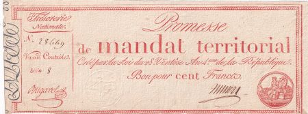 France 100 Francs - Mandat Territorial - 1796 - Série 8 - L.197