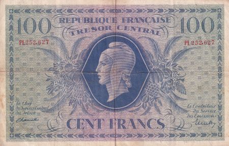 France 100 Francs - Marianne - 02-10-1943 - Série PL - TB - VF.06.01e