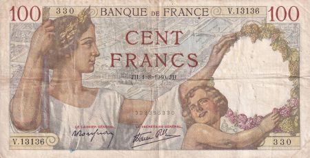 France 100 Francs - Sully - 01-08-1940 - Série V.13136 - TB - F.26.35