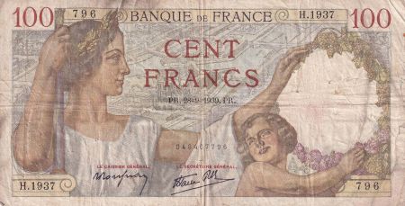 France 100 Francs - Sully - 28-09-1939 - Série H.1937 - PTB - F.26.08