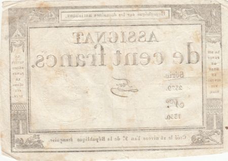 France 100 Francs 18 Nivose An III - 7.1.1795 - Sign. Fere - Série 2379