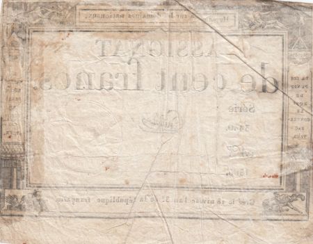 France 100 Francs 18 Nivose An III - 7.1.1795 - Sign. Guyot Série 3440