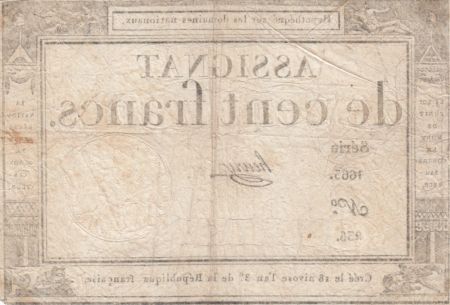 France 100 Francs 18 Nivose An III - 7.1.1795 - Sign. Henry