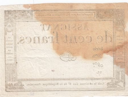 France 100 Francs 18 Nivose An III - 7.1.1795 - Sign. Pierre