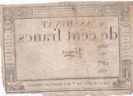 France 100 Francs 18 Nivose An III - 7.1.1795 - Sign. Varnier Série 269