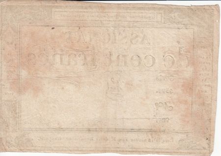 France 100 Francs 18 Nivose An III - 7.1.1795 - Sign. Vial - Fauté