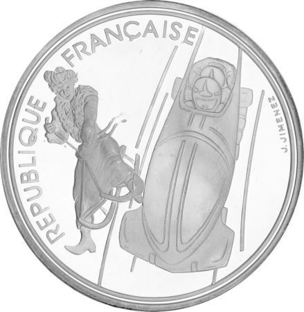 France 100 Francs 1990 - Jeux Olympiques Albertville 1992 Bobsleigh - Argent BE
