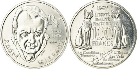 France 100 Francs André Malraux - 1997 Argent - Essai - SPL