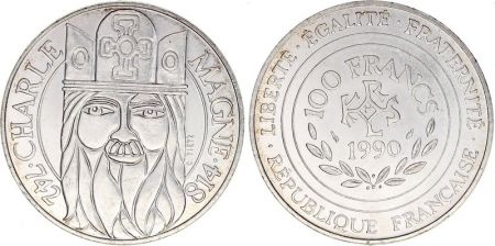 France 100 Francs Argent Charlemagne - 1990