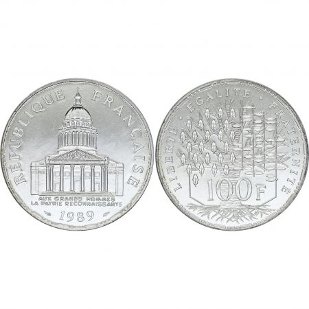 France 100 Francs Argent France Panthéon 1989