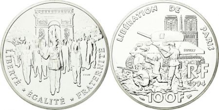 France 100 Francs Argent Liberation de Paris 1944 - 1994 - Essai - Argent