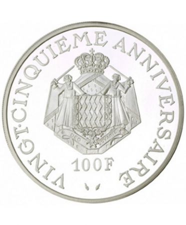 France 100 FRANCS ARGENT MONACO 1974 - ARGENT BE - MONNAIE DE PRESTIGE